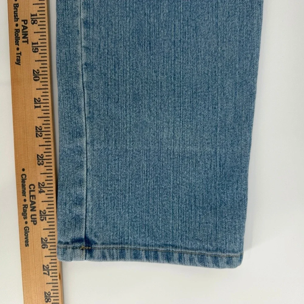 Gloria Vanderbilt Straight Jeans Womens 12 Petite Blue Denim Stretch Mid Rise